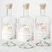 Rustikale Rosen Eukalyptus Glitzern Alkoholflaschenetikett (Flaschen)