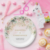 Rustikale Rosen Eukalyptus und Goldhochzeit Pappteller (Party)