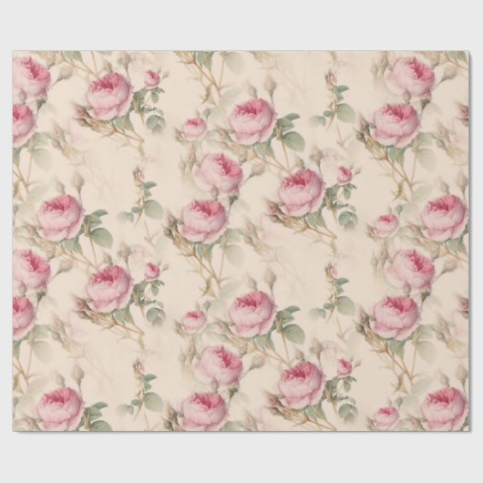 Rustikale Rosen Geschenkpapier (Flach)