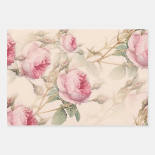 Rustikale Rosen Geschenkpapier Set (Vorderseite 2)