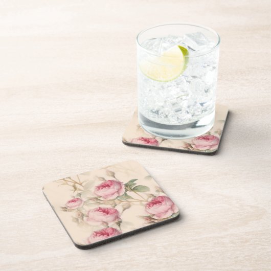 Rustikale Rosen Getränkeuntersetzer (Rechte Seite)