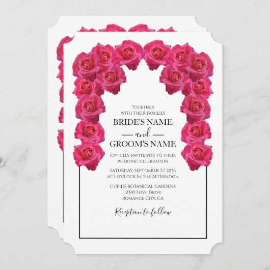 Rustikale Rosen Hochzeitseinladungen Einladung (Vorne/Hinten)