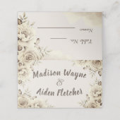 Rustikale Rosen Hochzeitstisch Nr. Platzkarte (Außenseite Aufgefaltet)