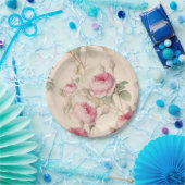 Rustikale Rosen Pappteller (Party)