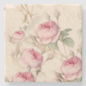 Rustikale Rosen Steinuntersetzer (Vorderseite)