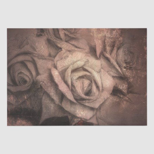 Rustikale Rosen stilvoll Seidenpapier (Vorderseite)