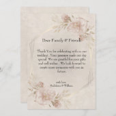 Rustikale Rosen und Wildblumen Hochzeit Dankeskarte (Vorne/Hinten)