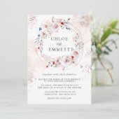 Rustikale Rosenblütenhochzeit und Goldene Hochzeit Einladung (Stehend Vorderseite)