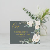 Rustikale Rosengrün Moderne botanische UAWG Folie Einladungspostkarte (Stehend vorne)