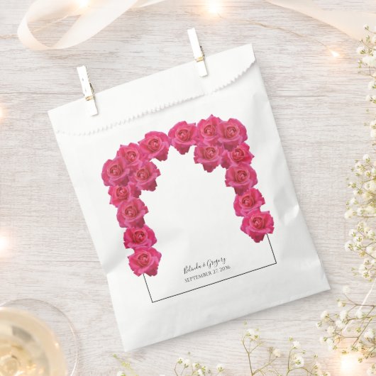 Rustikale Rosenhochzeit Geschenktütchen (Ausgeschnitten)