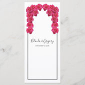 Rustikale Rosenhochzeit Menükarte (Rückseite)