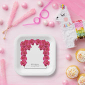 Rustikale Rosenhochzeit Pappteller (Party)