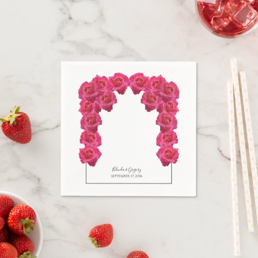 Rustikale Rosenhochzeit Serviette (Beispiel)