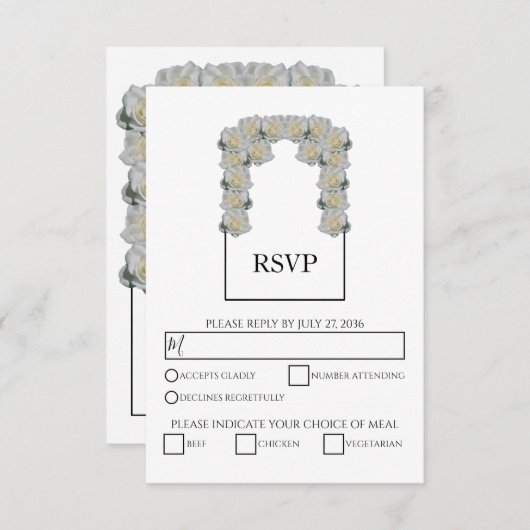 Rustikale Rosenmahlzeiten für RSVP-Karten RSVP Karte (Vorne/Hinten)