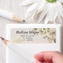 Rustikale Rosenrosen-Rücksendeadressen-Aufkleber