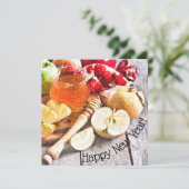 Rustikale Rosh Hashanah Wasserfarbäpfel und Honey Karte (Stehend Vorderseite)