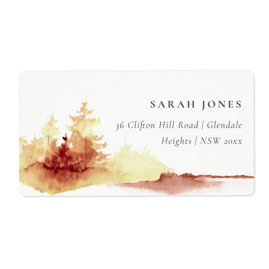 Rustikale Rost-Gelb-Fall-Bäume Adresse (Vorne)