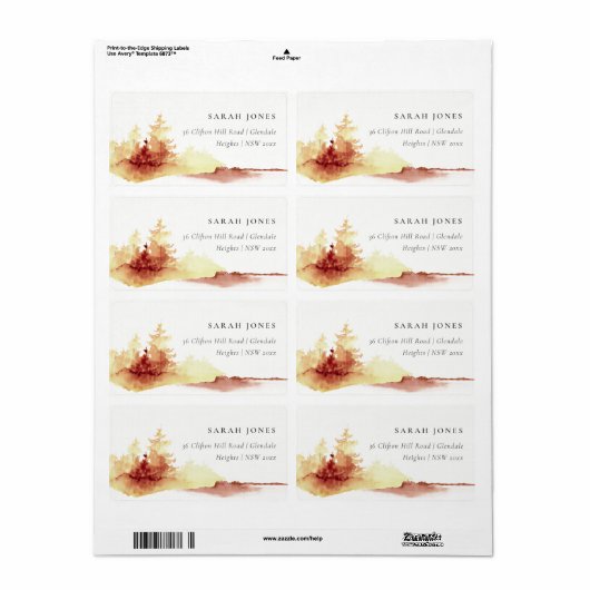 Rustikale Rost-Gelb-Fall-Bäume Adresse (Vorne)