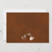 Rustikale Rost Orange Blumendusche Einladung (Rückseite)