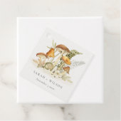 Rustikale Rost Orange Mushroom Fern Foliage Weddin Geschenkanhänger (Beispiel)