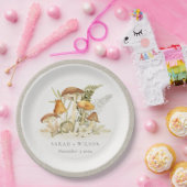 Rustikale Rost Orange Mushroom Fern Foliage Weddin Pappteller (Party)