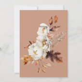 Rustikale Rostcreme & Brown Fall Floral & Blätter Einladung (Rückseite)