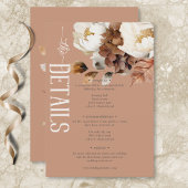 Rustikale Rostcreme und brauner Fall Blumendetails Begleitkarte