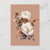 Rustikale Rostcreme und brauner Fall Blumendetails Begleitkarte (Rückseite)