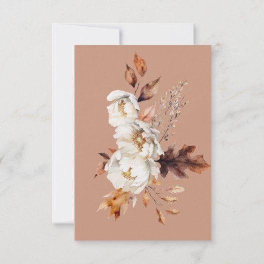 Rustikale Rostcreme und brauner Fall Save The Date (Rückseite)