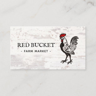 Rustikale Roster Farm Wood Business Card Visitenkarte
