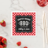 Rustikale Rot-Gingham-BBQ-Paarschau Serviette (Beispiel)