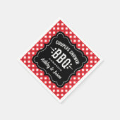 Rustikale Rot-Gingham-BBQ-Paarschau Serviette (Ecke)