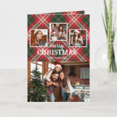 Rustikale Rot/Grün Karierte Frohe Weihnachten 4-Fo (Vorderseite)