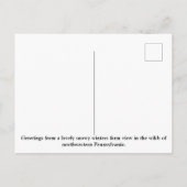 Rustikale Rot-Holzstämme in einer schneesicheren W Postkarte (Rückseite)