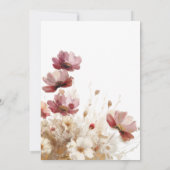 Rustikale Rot- und Gerstenfarben-Wildblumen Einladung (Rückseite)