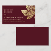 Rustikale Rot- und Gold-Foil-Blätter fallen Begleitkarte (Vorne/Hinten)