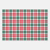 Rustikale Rot- und Grüne Uhr Kariert frohe Weihnac Geschenkpapier Set (Vorderseite)