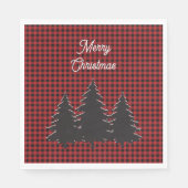 Rustikale Rot-und Schwarz Buffalo Karierte Weihnac Serviette (Vorderseite)