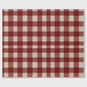 Rustikale Rot-Weiß-Karo-Scheunenholz-Karo-Muster Geschenkpapier (Flach)