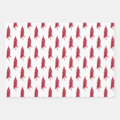 Rustikale Rot Weiß & Schwarze Weihnachtsbaumen Geschenkpapier Set (Vorderseite 3)