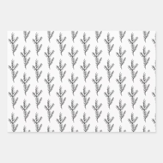 Rustikale Rot Weiß & Schwarze Weihnachtsbaumen Geschenkpapier Set (Vorderseite 2)