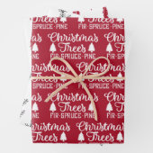 Rustikale Rot Weiß & Schwarze Weihnachtsbaumen Geschenkpapier Set (Beispiel)