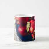 Rustikale rote Äpfel, Blume und Band Kaffeetasse (Mittel)