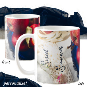 Rustikale rote Äpfel, Blume und Band Kaffeetasse