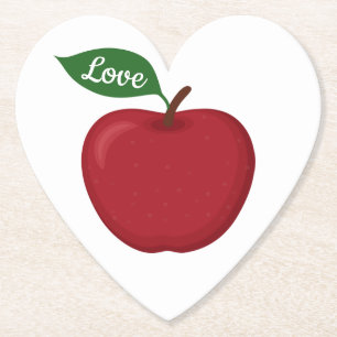 Rustikale rote Apfel-Liebes-Herbst-Land-Hochzeitsf Untersetzer