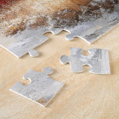 Rustikale Rote Barne Winter Landschaftliche Kunst Puzzle (Seite)