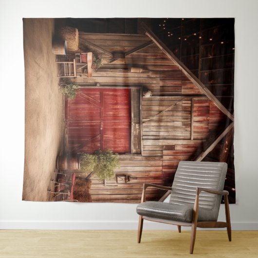 Rustikale rote Barntür hängend Wandteppich (Beispiel (Horizontal))