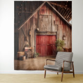 Rustikale rote Barntür hängend Wandteppich (Beispiel)