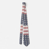 Rustikale rote, blaue und Vintage Flagge Krawatte (Rückseite)
