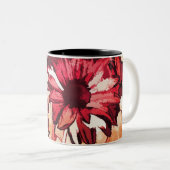 Rustikale Rote Blume Malerei Zweifarbige Tasse (VorderseiteRechts)